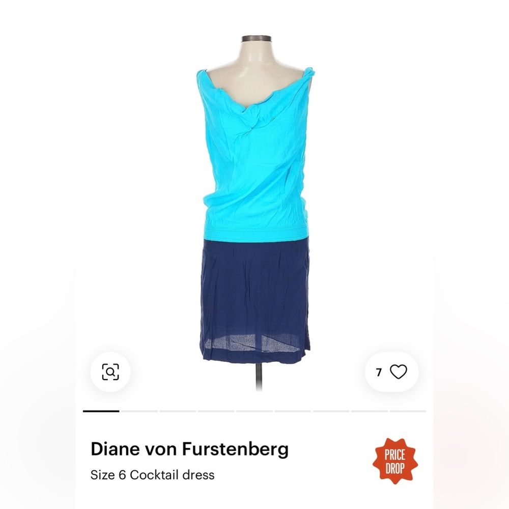 Diane Von Furstenberg Vibrant Blue Dress size 6